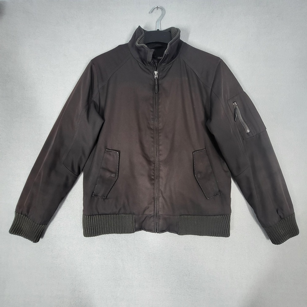 Calvin Klein Jacket Men's S Gray 100% Polyester Water Wind Resistant Bomber Casu